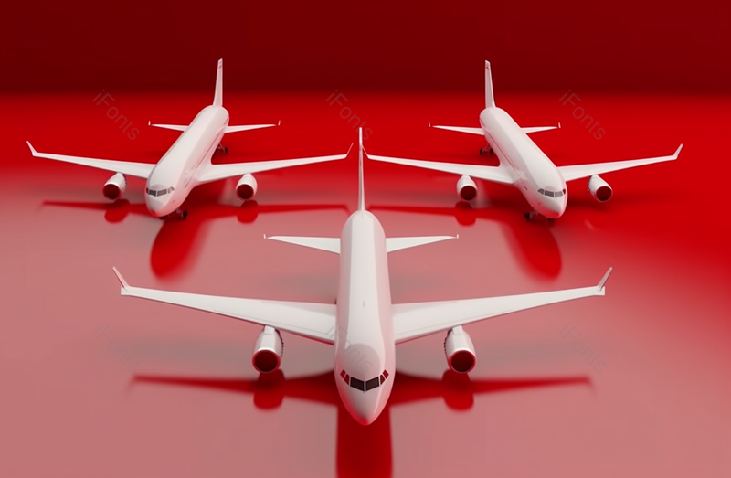 三架好看的白色的客机模型玩具红色背景,高清,摄影图,摄影图片,图片大全,摄影图免费下载